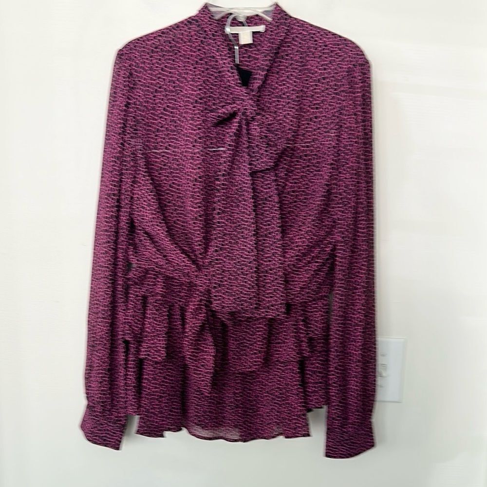 Michael Kors 2Pc Semi-sheer Skirt & Blouse Set XL
